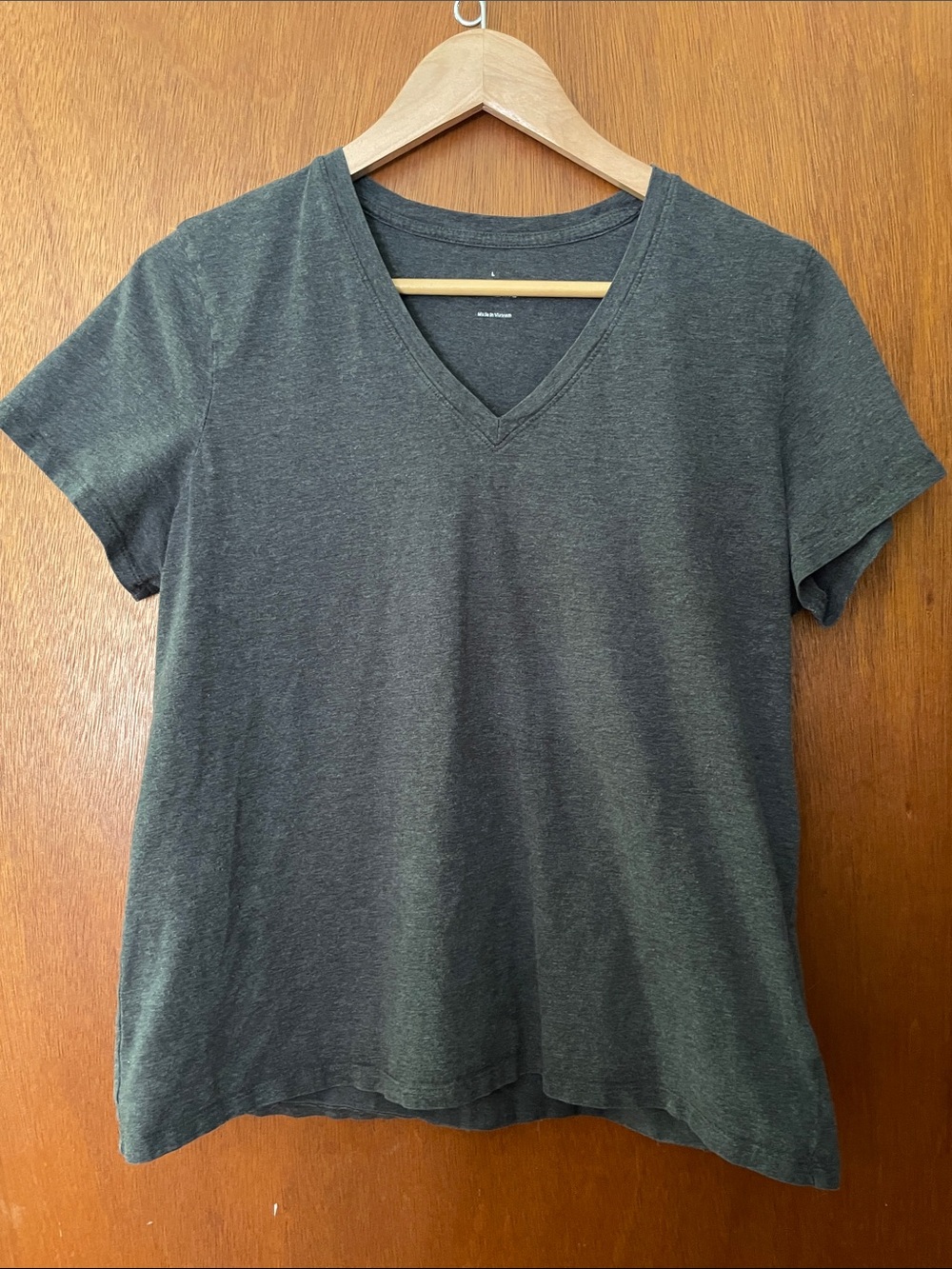 Everlane Women's V-Neck Short Sleeve Tee - Dark Gray